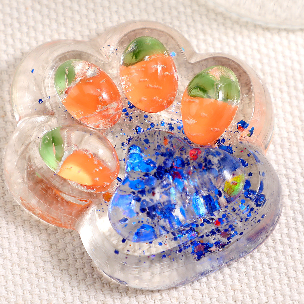 Decompression Cute Cat Paw Ice Cube Compressable Musical Toy