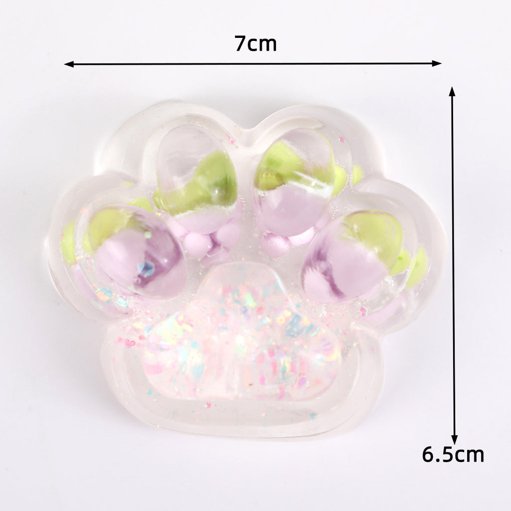 Decompression Cute Cat Paw Ice Cube Compressable Musical Toy