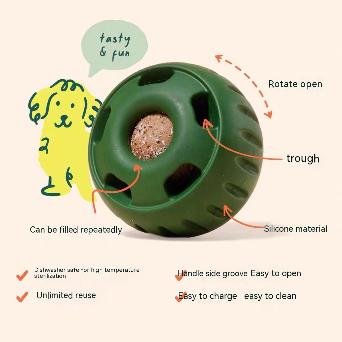 Dog Treat Ball - Interactive Food Dispensing Toy for Dogs